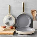 Member's Mark 3-Piece Modern Ceramic Fry Pan Set, Assorted Colors