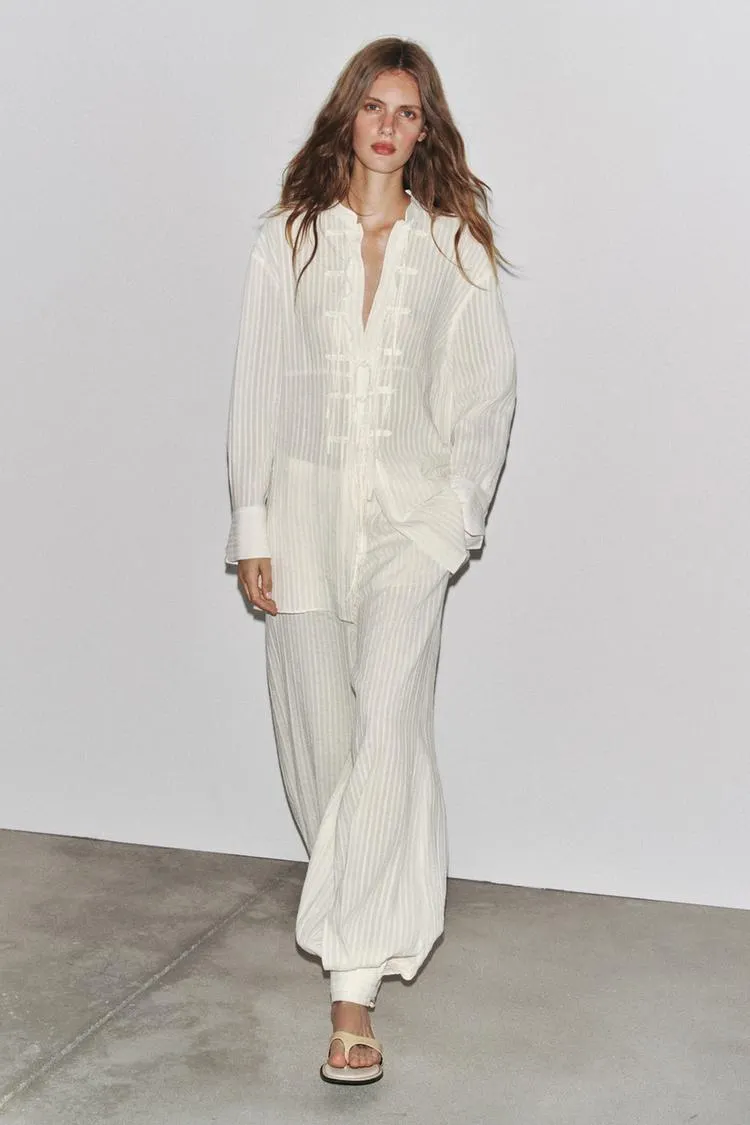 ZW COLLECTION STRIPED SHIRT WITH TIES