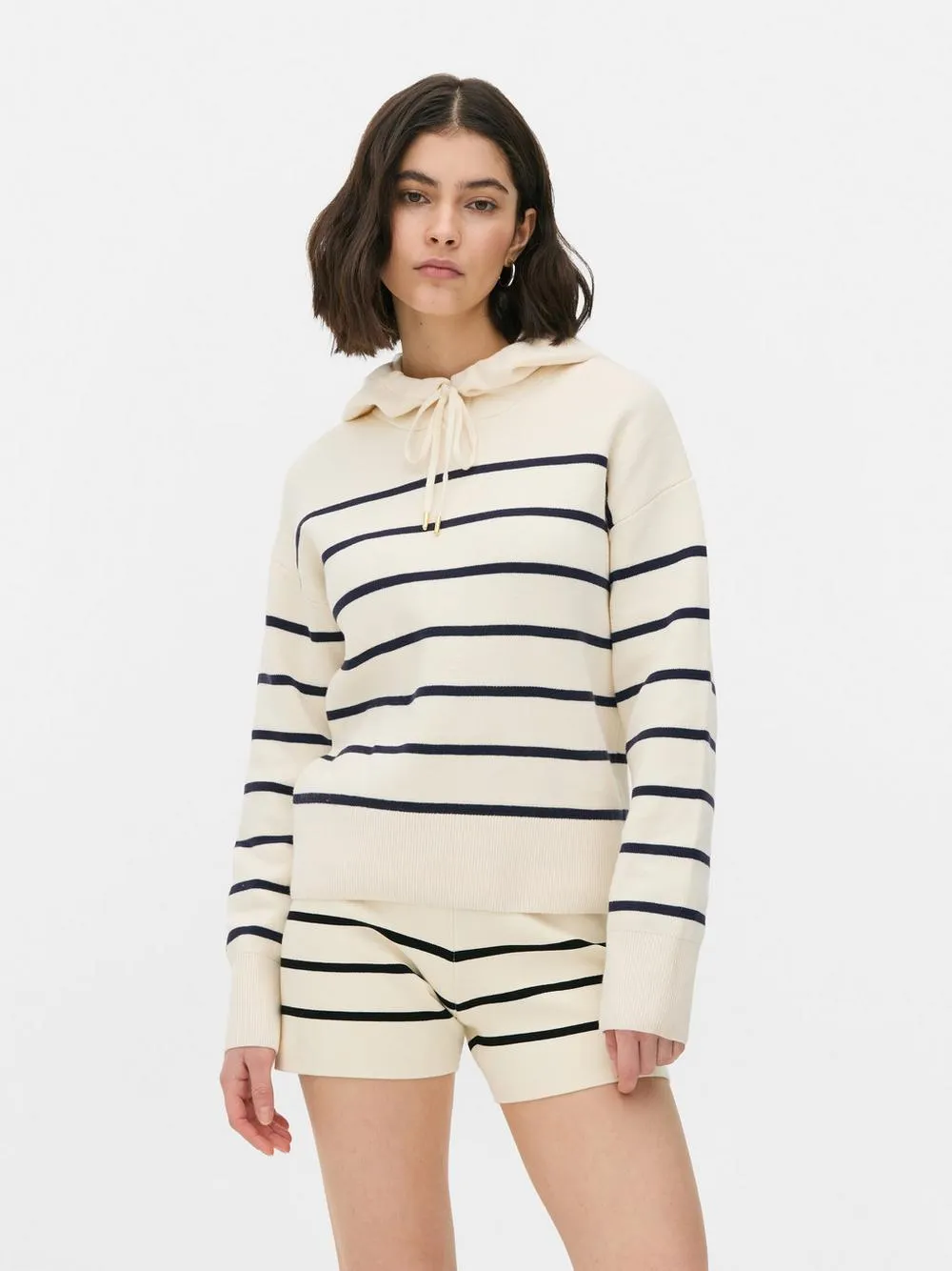 Striped Drawstring Hoodie