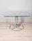 Vintage Square Table in Chrome Metal and Glass, 1970s