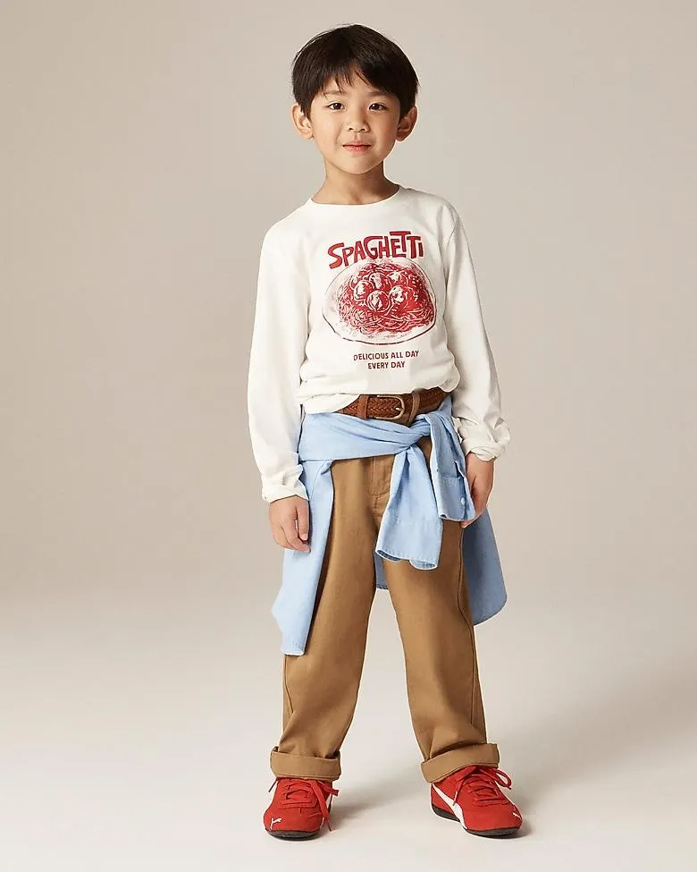Kids' long-sleeve spaghetti graphic T-shirt