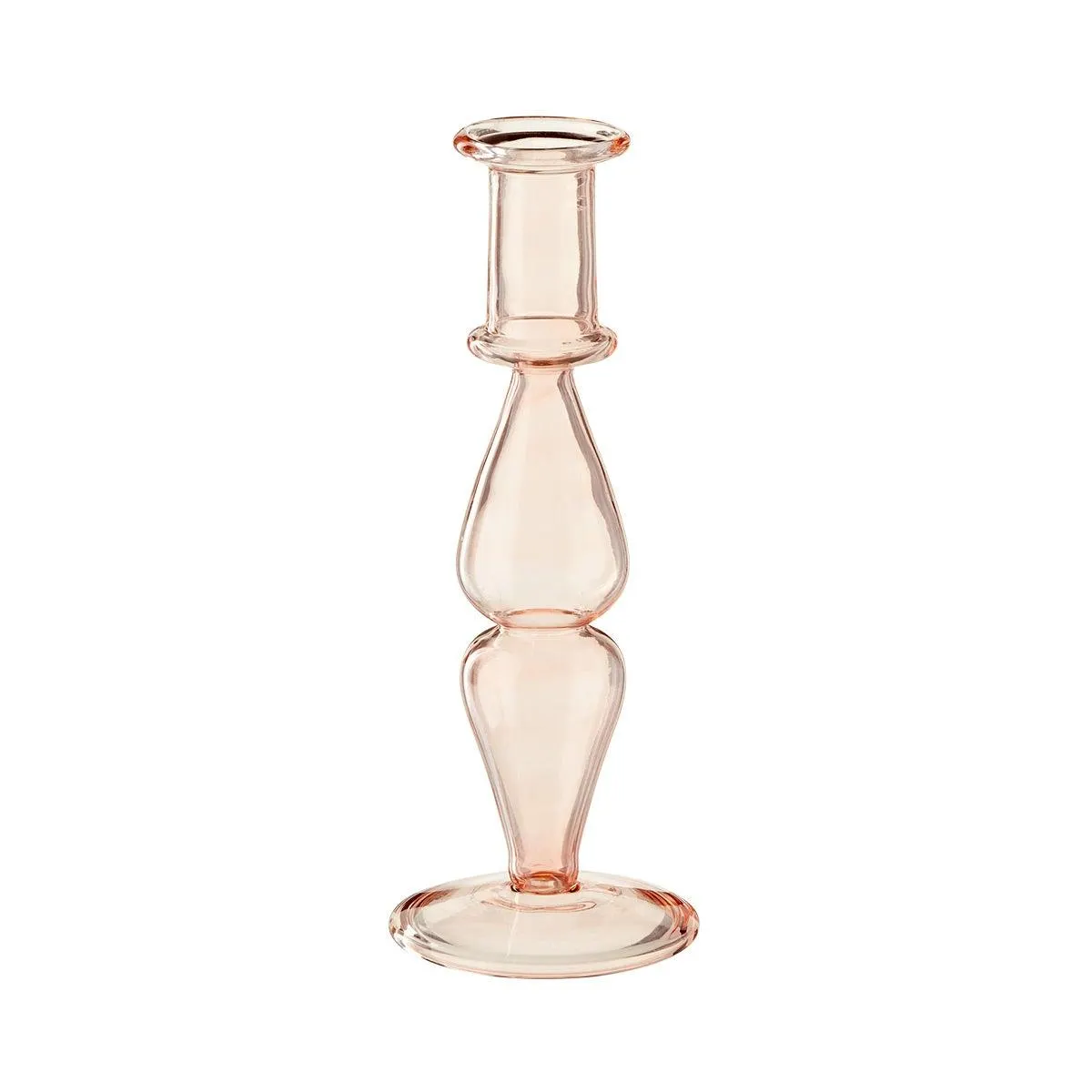 Borosilicate Glass Candlestick Rose Pink
