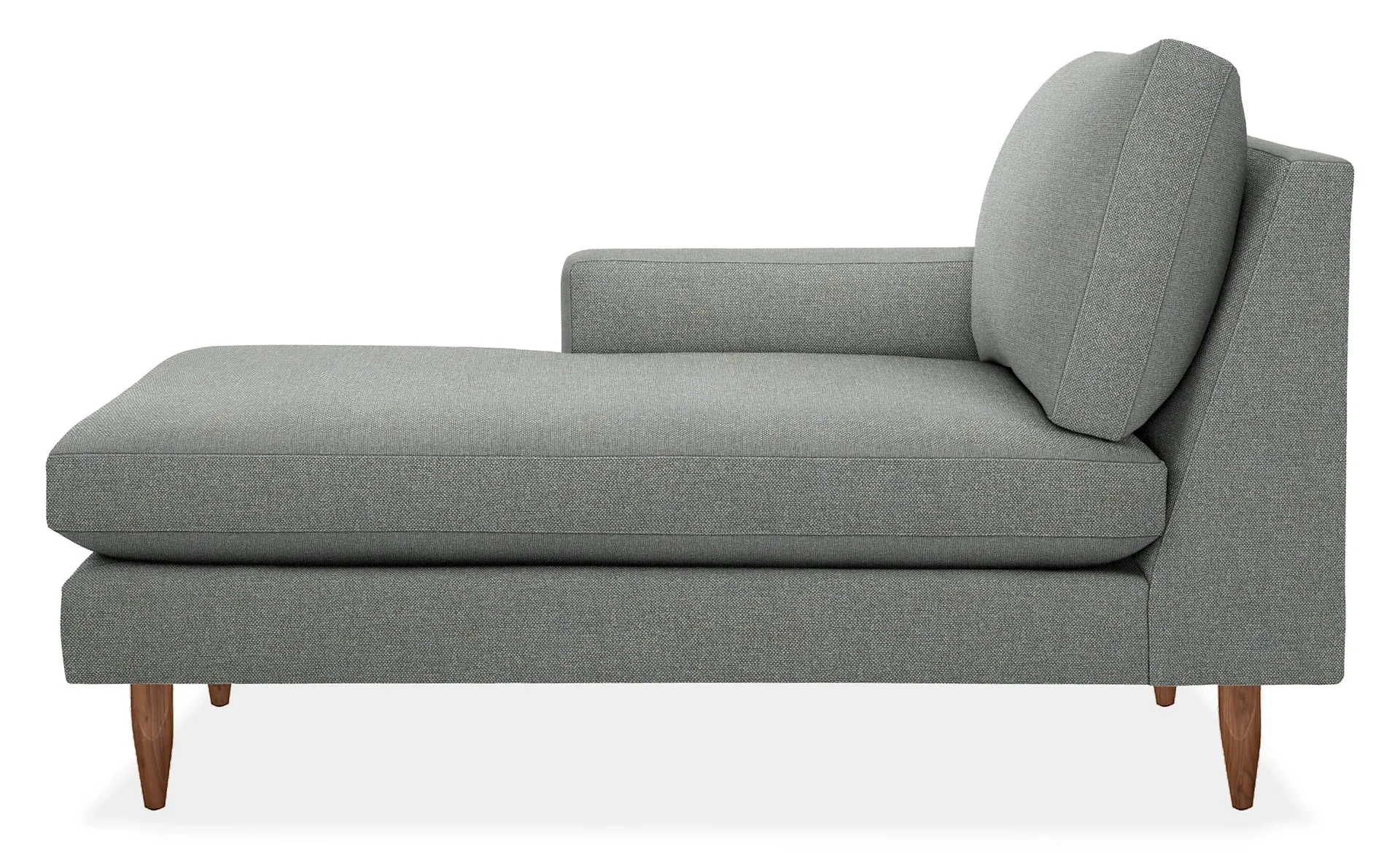 Jasper 31" Left-Arm Chaise in Tatum Slate with Walnut Legs