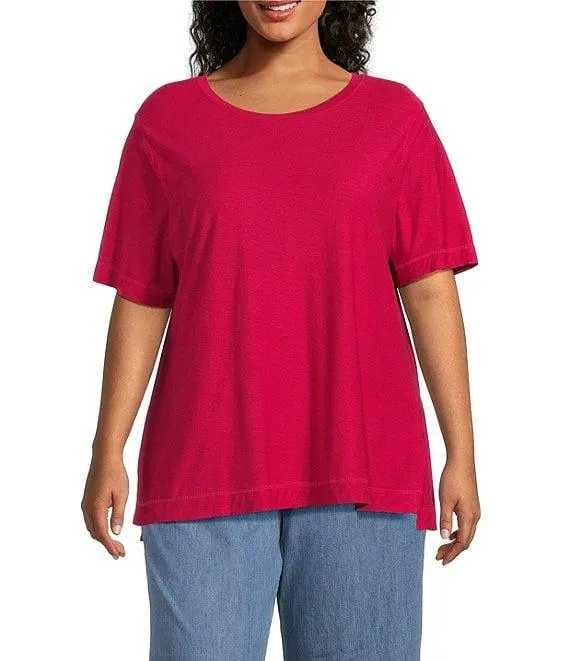 Plus Size Short Sleeve Crew Neck Top