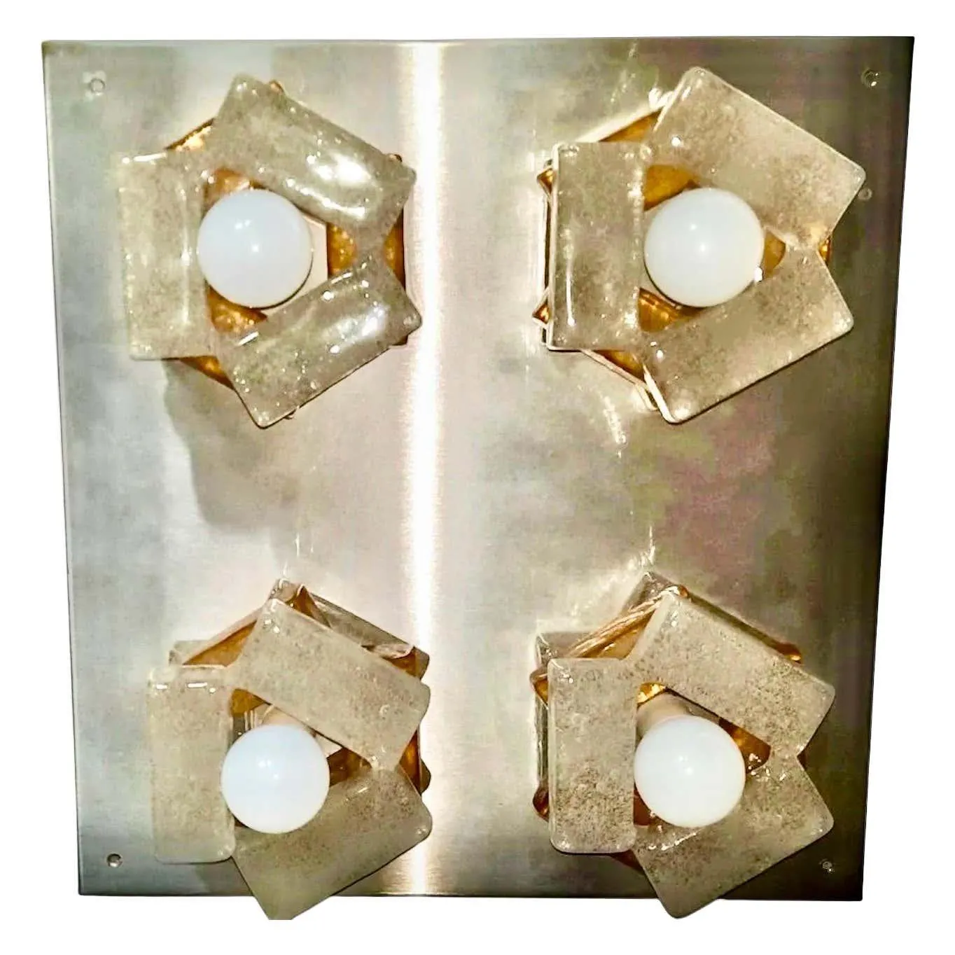 Albano Poli by Poliarte wall lighting XXL 4 glass murano , Italy 1970