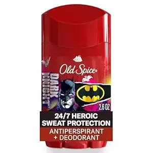 Old Spice Antiperspirant and Deodorant for Men, 24/7 Freshness & Lasting Scent, 24/7 Long Lasting Sweat & Odor Protection, Smell Like a Hero, Batman, Black Cherry and Nightfall Scent, 2.6 oz