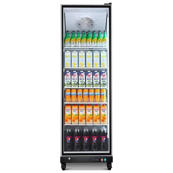 24.8 in. W 18.1 cu. ft. Display Refrigerator Commercial Upright Display Refrigerator in Black, ETL Certified