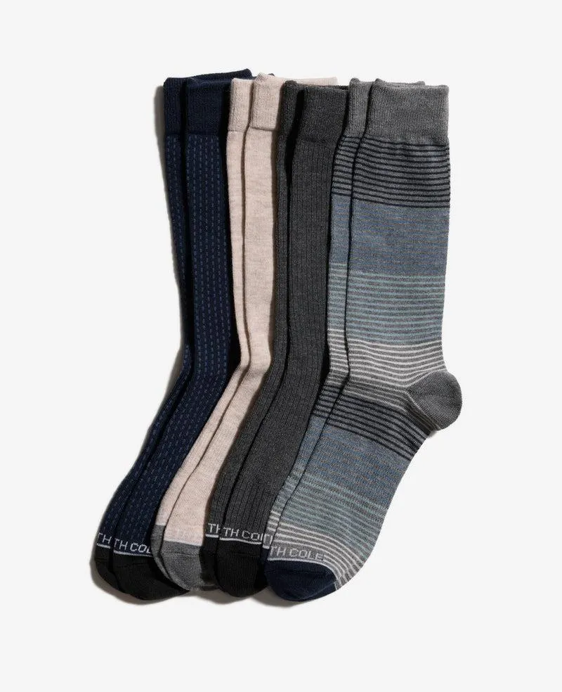 Herringbone Dress Crew Socks 4-Pack