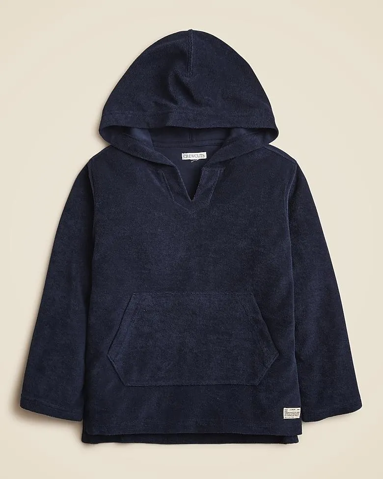 Kids' hooded pullover in towel terry