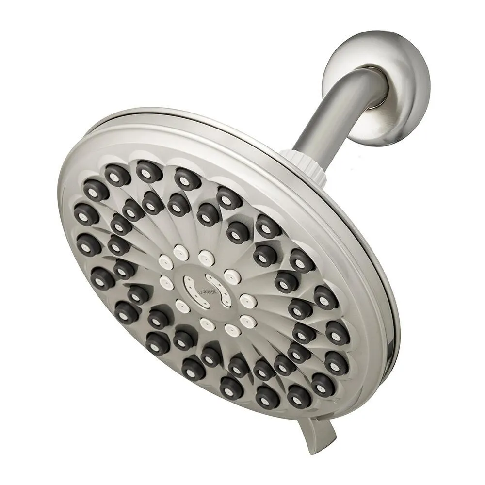 Waterpik PowerPulse Massage 7" Brushed Nickel Fixed-Mount Rain Showerhead