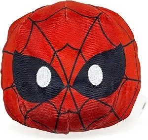 Marvel Comics Dog Toy, Spider-Man Face Red Pet Toy, Ballistic Nylon Plush