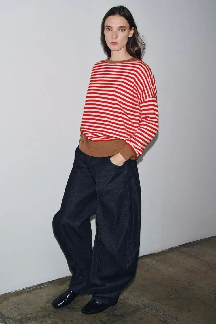 100% WOOL STRIPED SWEATER