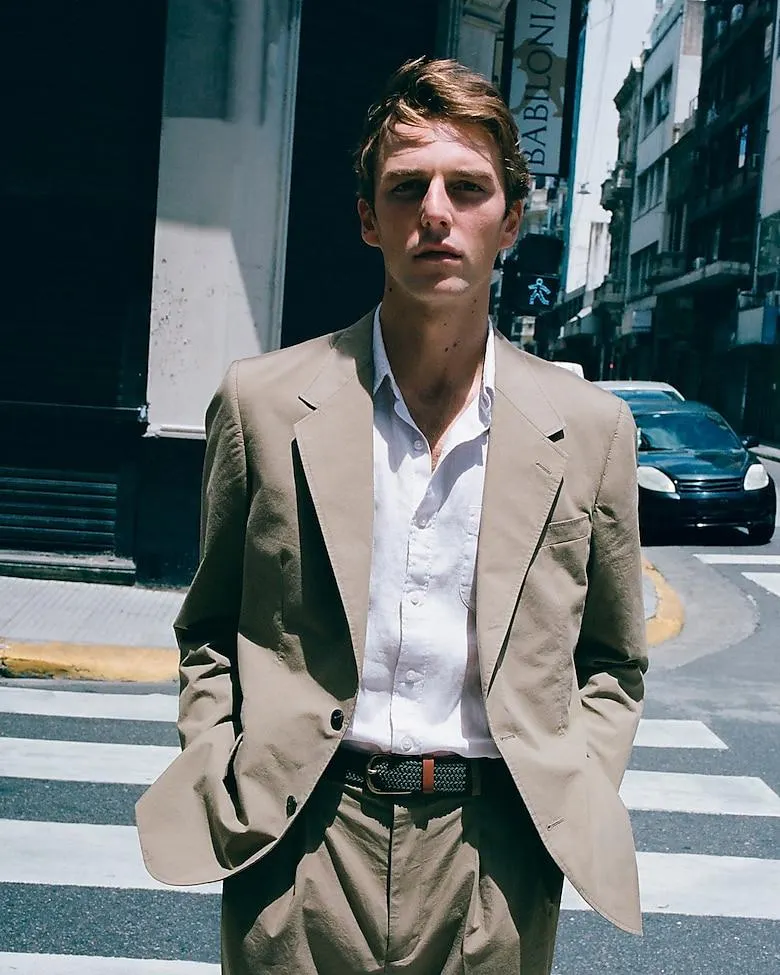 Relaxed-fit suit jacket in cotton poplin