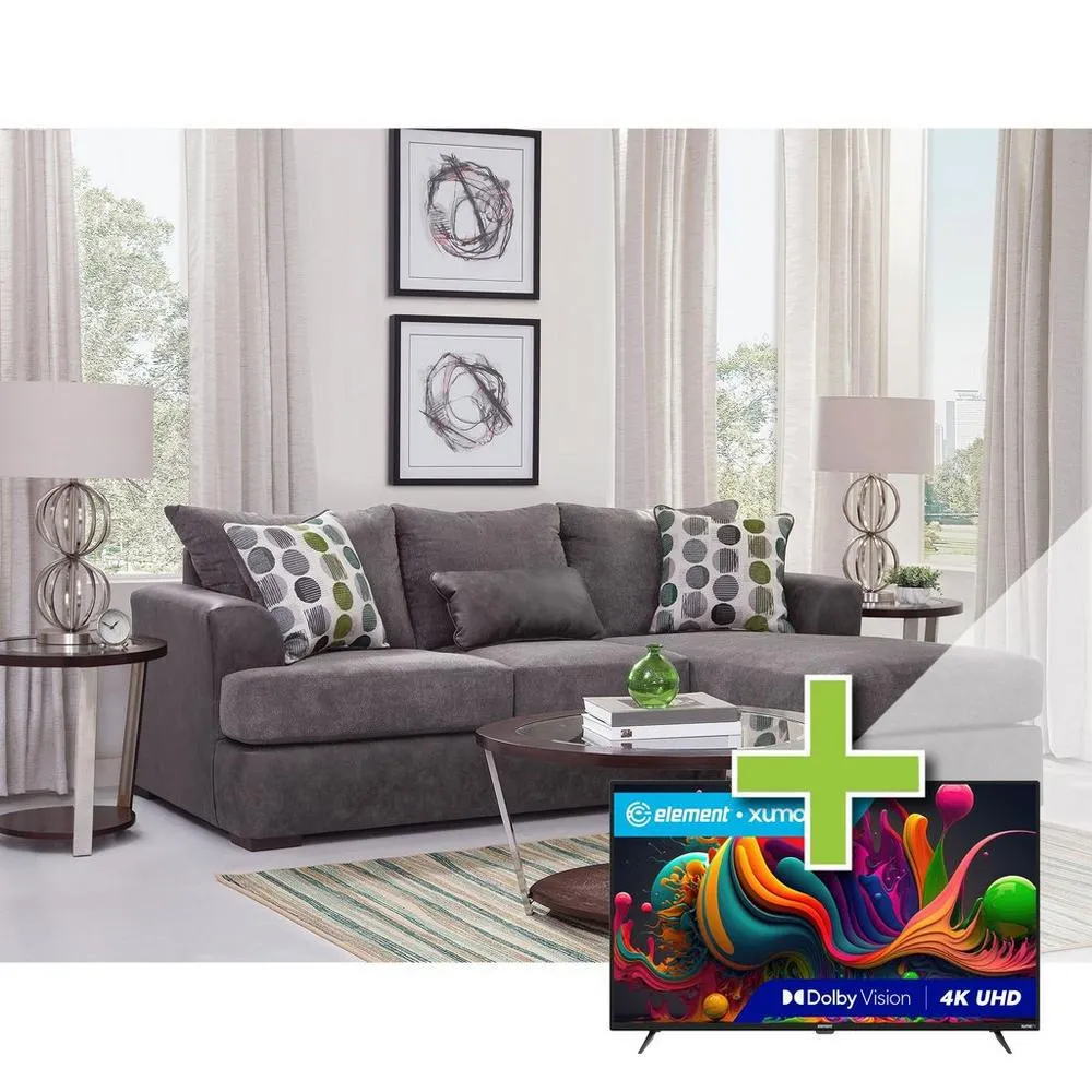 Envy Chaise Sofa with 50" Element 4K UHD TV
