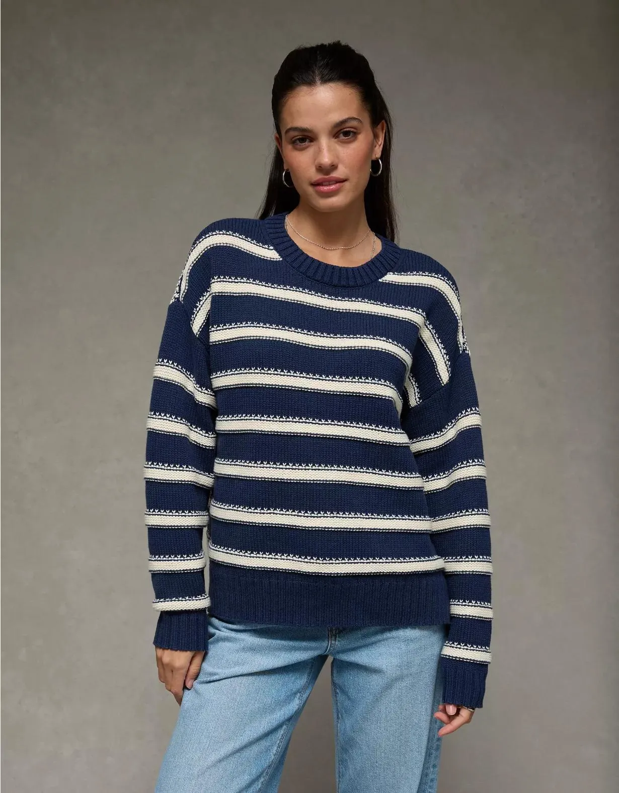 AE Striped Crew Neck Sweater