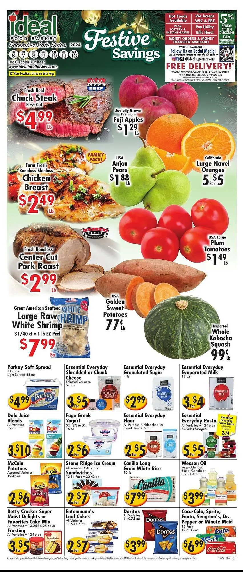 Weekly ad Ideal Food Basket Weekly Ad from December 6 to December 12 2024 - Page 1