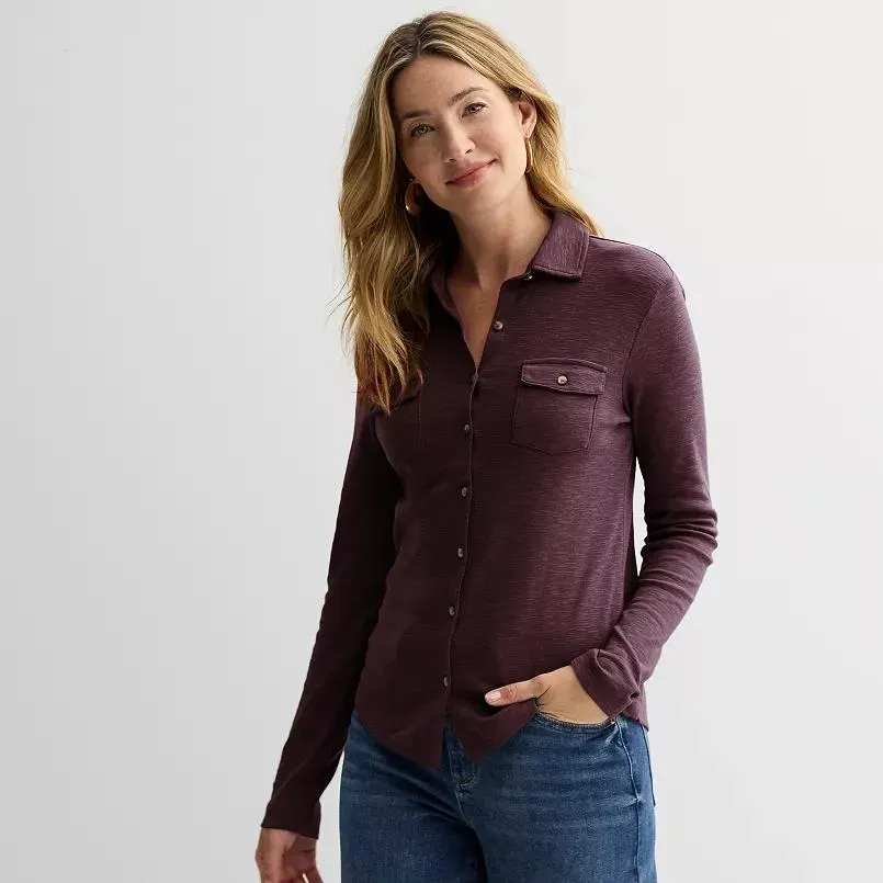 Women's Sonoma Goods For Life® Solid Knit Shirt
