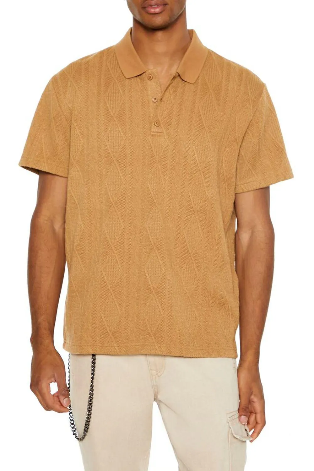 Textured Lace Polo Shirt