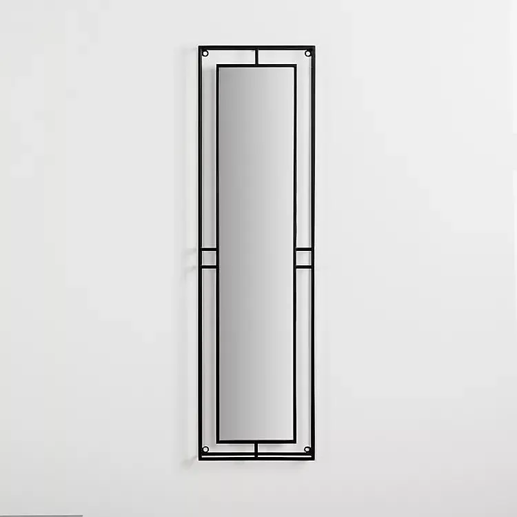 Black Metal Double Line Wall Mirror