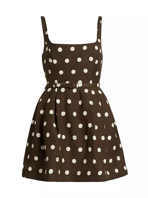 Demetra Polka Dot Fit & Flare Minidress