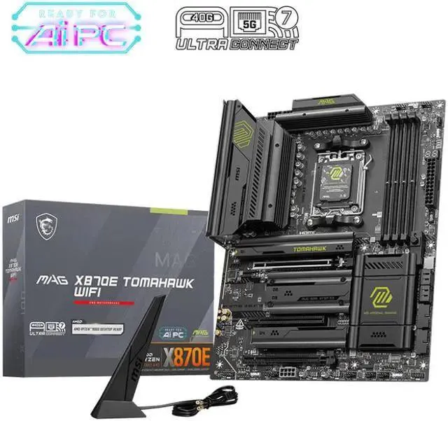 MSI MAG MAG X870E TOMAHAWK WIFI AM5 AMD X870E SATA 6Gb/s M.2 DDR5 Wi-Fi 7 5G LAN ATX Motherboards