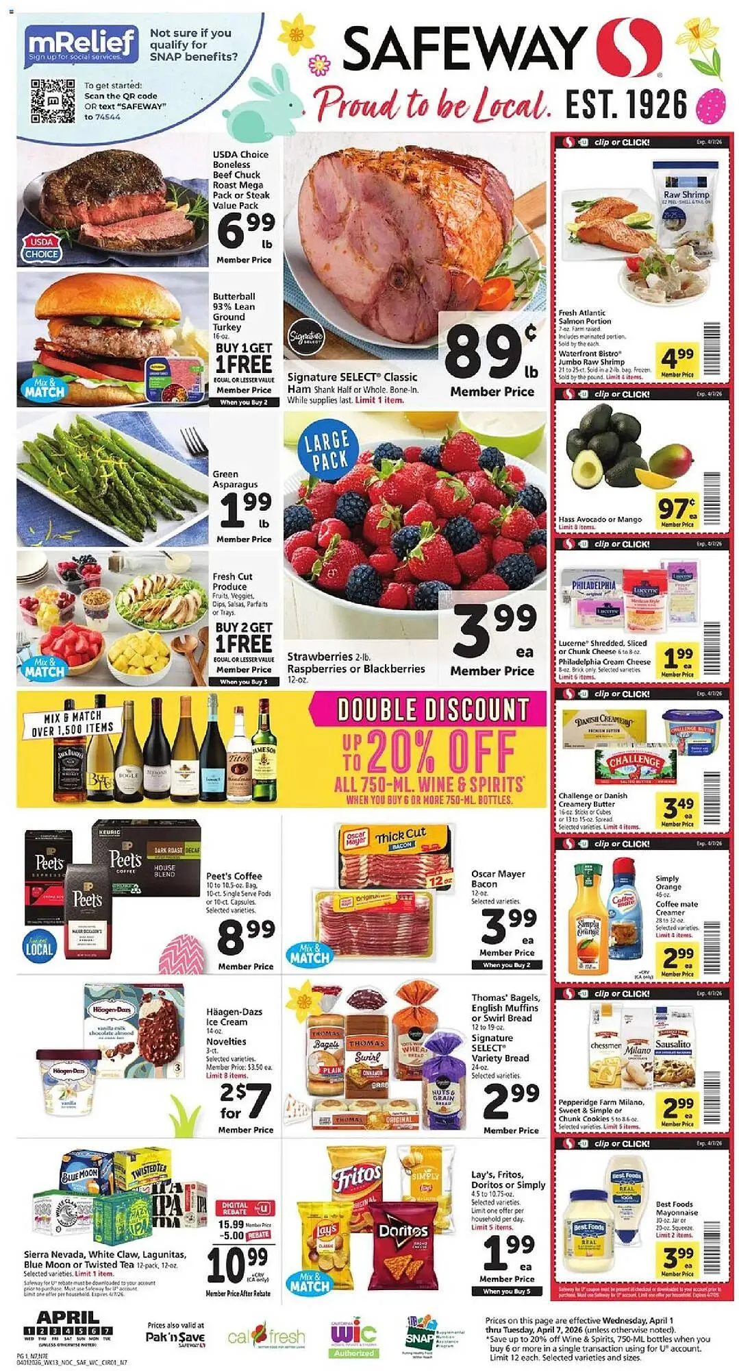 Weekly promotion Safeway weekly ad spanning from April 1 to April 8 2026 - Page 3 for Catalogue 365