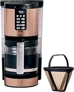 Ninja Programmable XL 14-Cup Coffee Maker PRO with Permanent Filter, 2 Brew Styles Classic & Rich, Delay Brew, Freshness Timer & Keep Warm, Dishwasher Safe, Copper, DCM201CP
