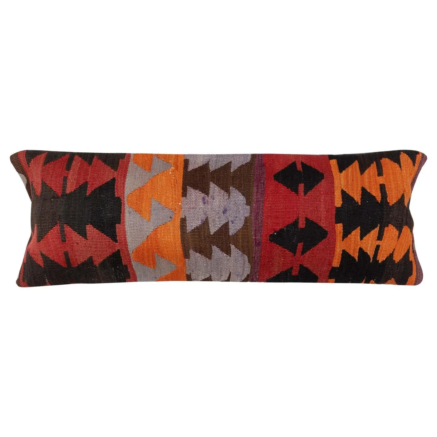 12"x35" Vintage Kilim Cushion Cover. Hand-Woven Bohemian Throw Pillow Cover