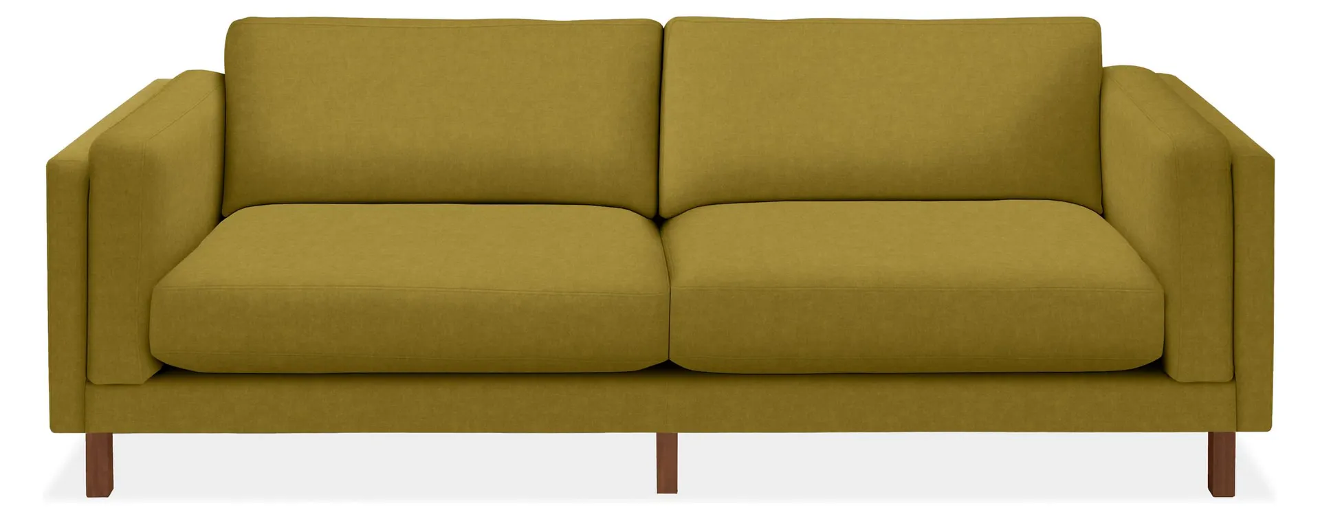 Cade 91" Sofa in Vance Mustard with Mocha Legs