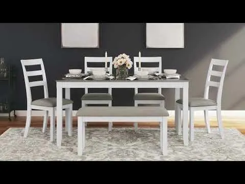 Modern Heritage Stonehollow 6 Piece Dining Set in White