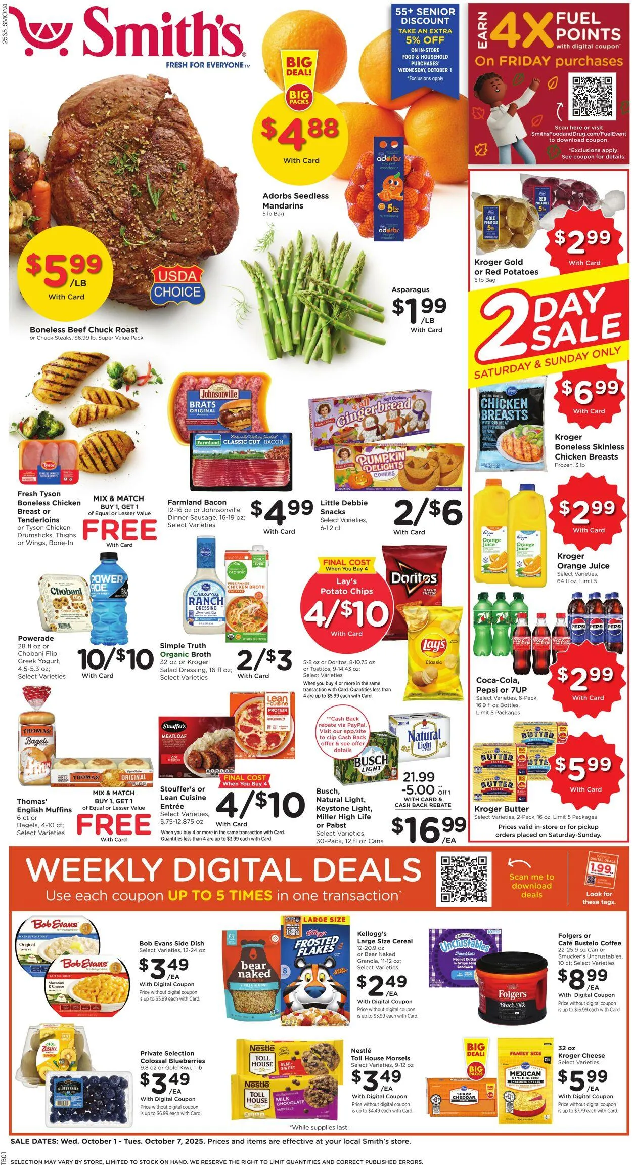 Weekly ad Smith's Current weekly ad from October 1 to October 7 2025 - Page 1