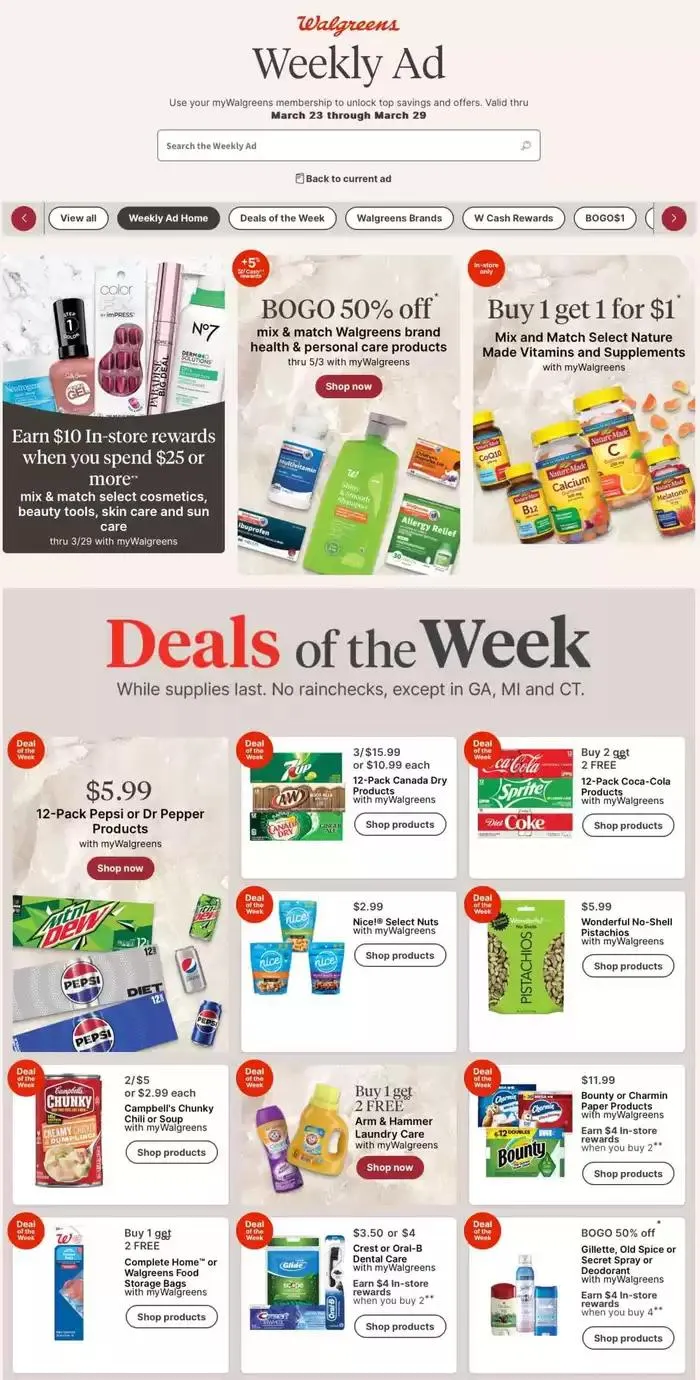 Weekly ad Weekly Ads Walgreens from March 23 to March 29 2025 - Page 1