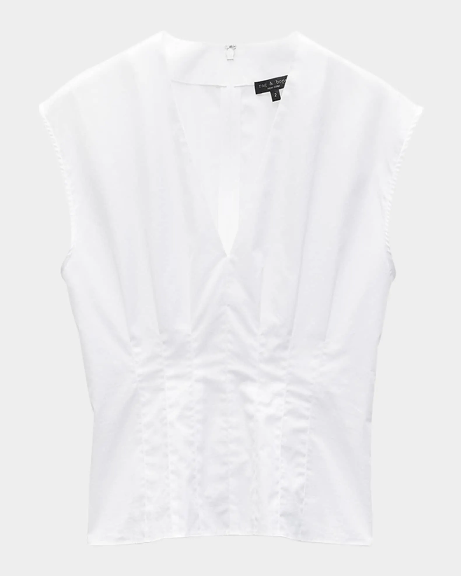 Ines V-Neck Poplin Top