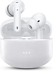 A40 Pro Wireless Earbuds, 50Hrs Playtime Bluetooth Earbuds Built in Noise Cancellation Mic with Charging Case, Bluetooth Headphones with Stereo Sound, IPX7 Waterproof Ear Buds for Phone