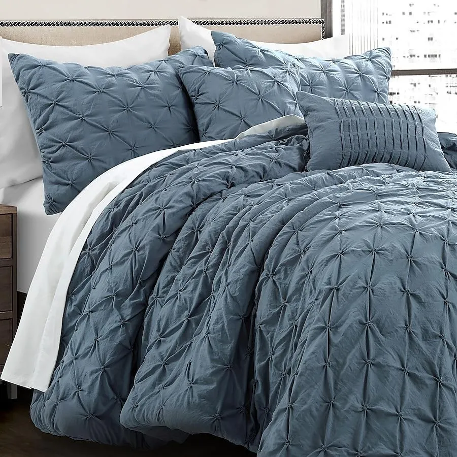 Lush Decor Stormy Blue Solid King Comforter