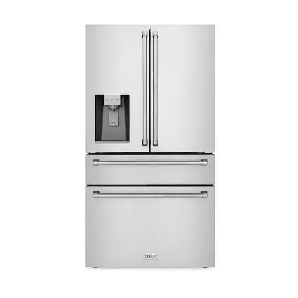 36 in. 4-Door French Door Refrigerator with Ice and Water Dispenser in Fingerprint Resistant Stainless Steel
