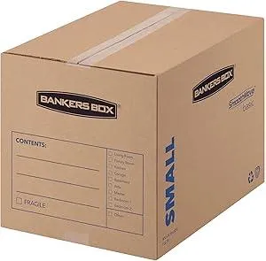 Bankers Box Small Moving Box 15 Pack, Pre-Printed for Labeling, 16.5-in x 12.25-in x 12.675-in (7713802)