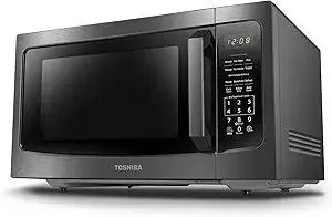TOSHIBA ML-EM45P(BS) Countertop Microwave Oven with Smart Sensor and Position Memory Turntable, Function, 1.6 Cu.ft 13.6" Removable Black Stainless Steel, 1200W
