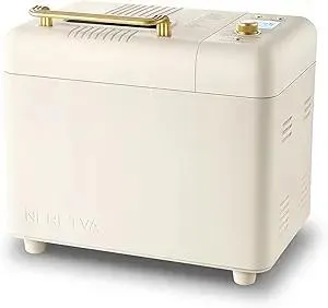 Neretva Bread Machine, 2.2LB 15-in-1 Bread Maker, Dual Heater Breadmaker Machine with Auto Nut Dispenser & Nonstick Ceramic Pan, Bread Maker Machine for Gluten Free, Dough Maker, Sourdough, Yogurt