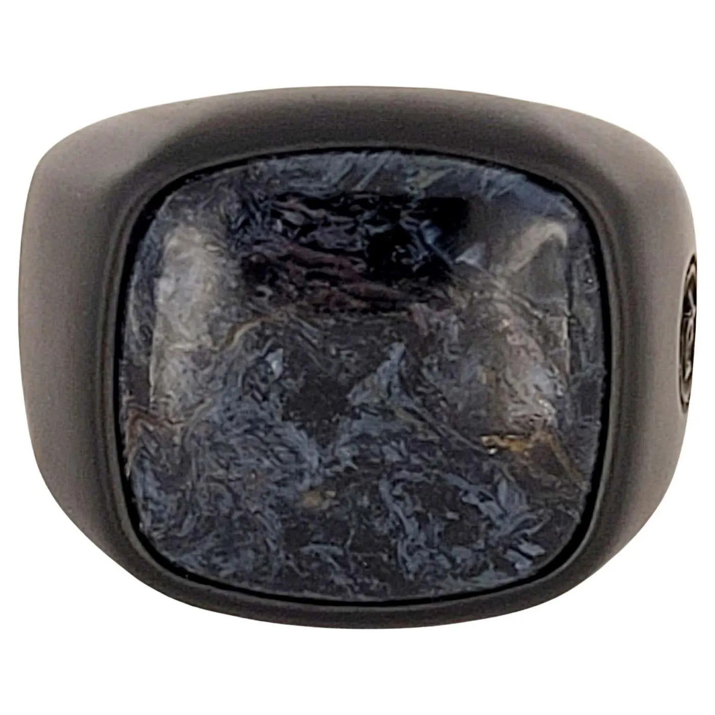 David Yurman Men's Exotic Stone Ring with Pietersite in Black Titanium