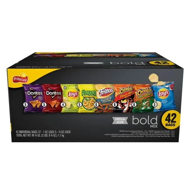 Frito Lay Bold Mix Chips Variety Pack, Mega Size, 42 Count
