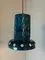 Hanging Lamp in Blue Ceramic Pottery, West Germany
