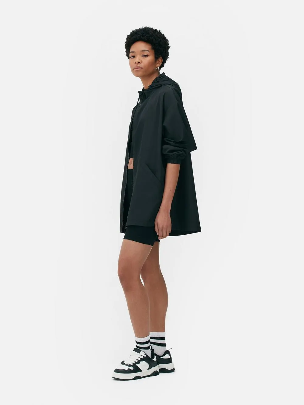 Lightweight Hooded Parka Raincoat