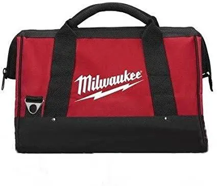 Milwaukee 17 Inch Heavy Duty Canvas Tool Bag with 6 Interior Pockets, Reinforced Bottom, and Strap Ring (Shoulder Strap Not Included)