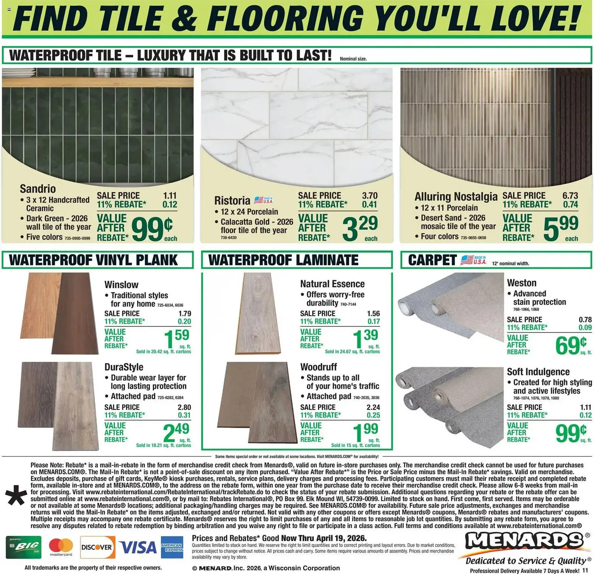 Weekly promotion Menards weekly ad spanning from April 8 to April 14 2026 - Page 18 for Catalogue 365