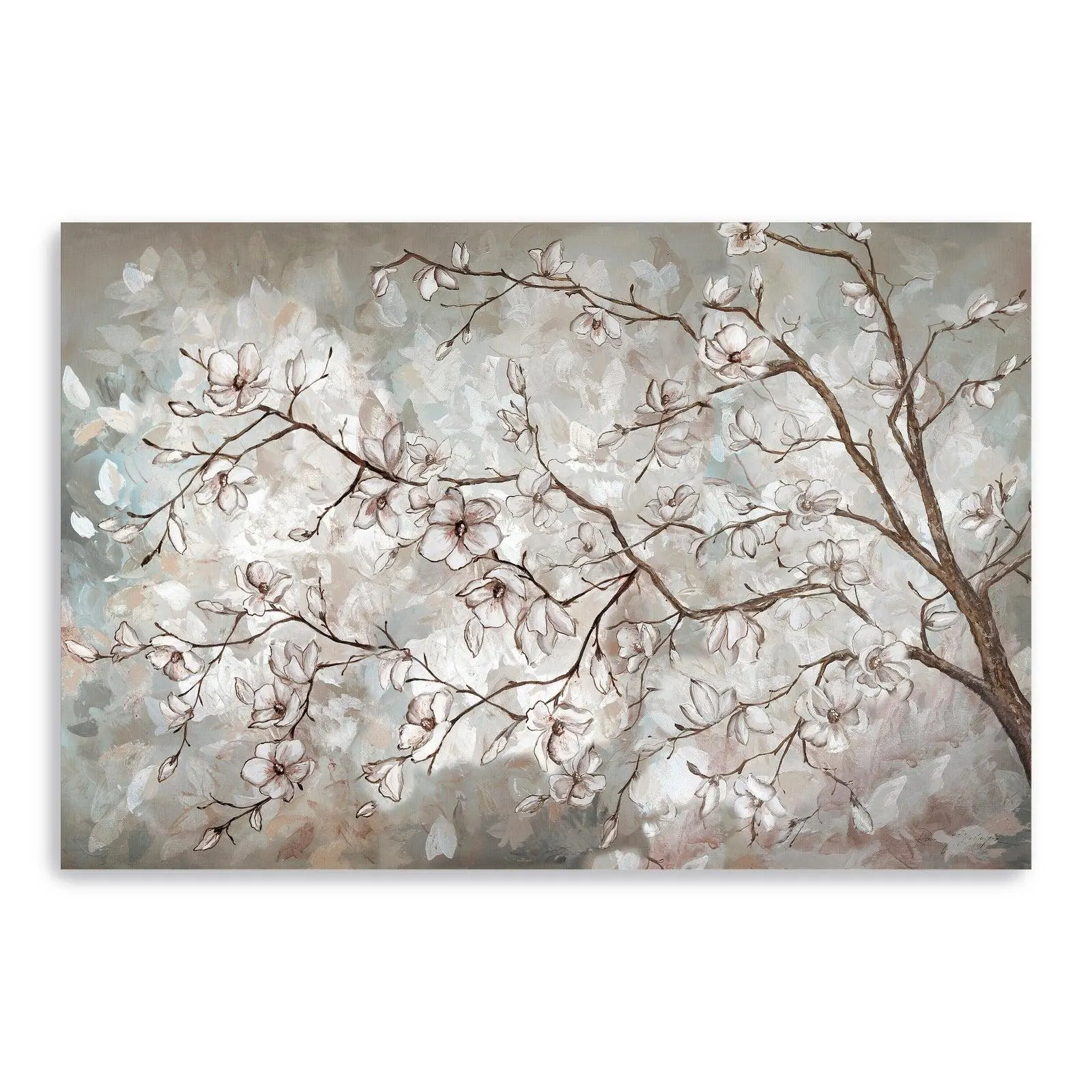 Magnolia Branches Neutral Landscape Canvas Giclee