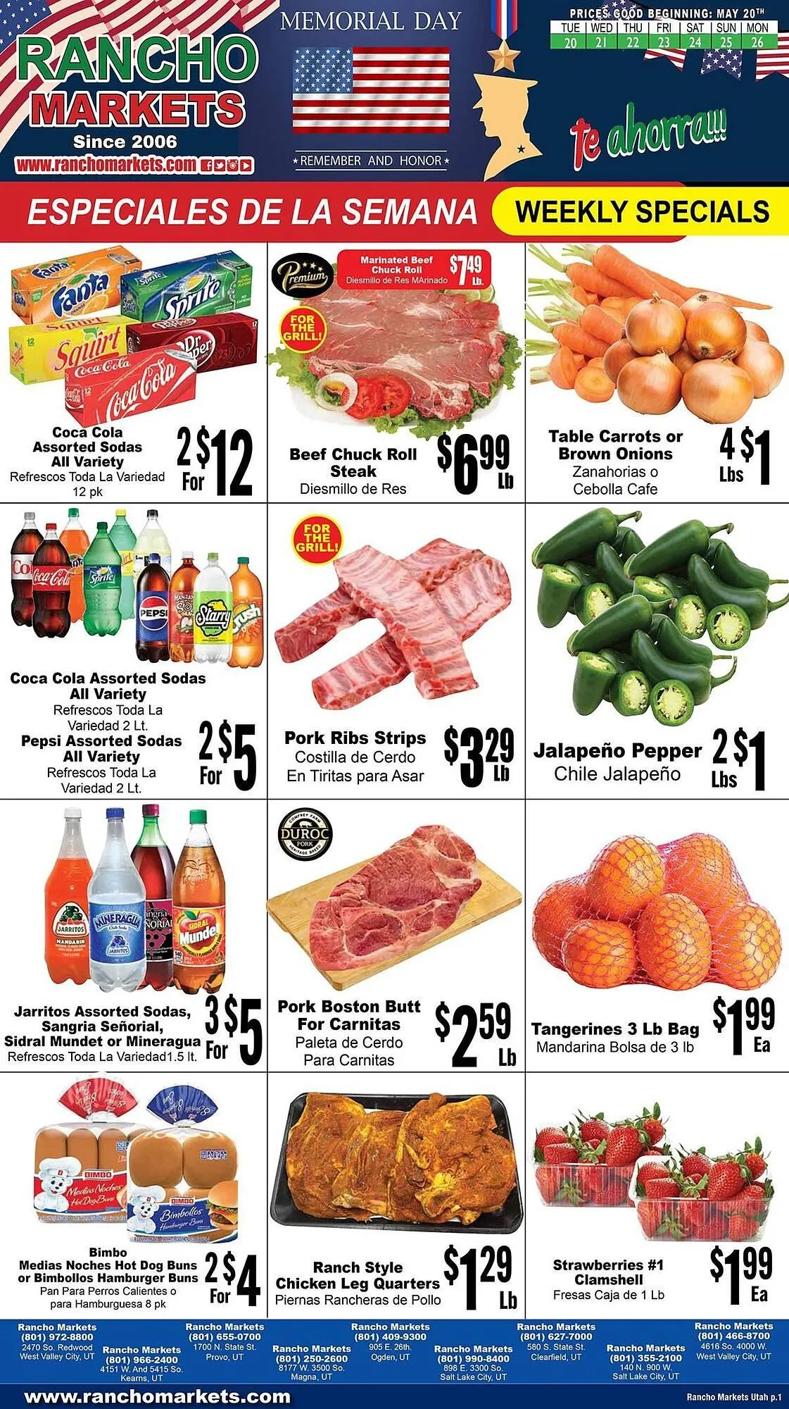 Weekly ad Rancho Markets Weekly Ad from May 20 to May 26 2025 - Page 1
