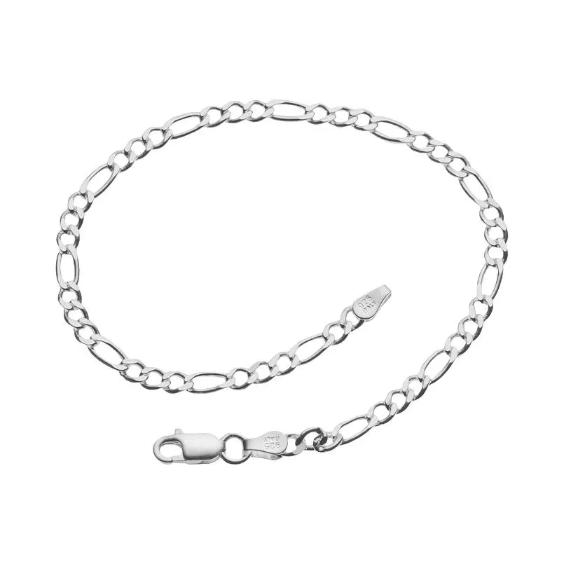 PRIMROSE Sterling Silver Lightweight Figaro Bracelet