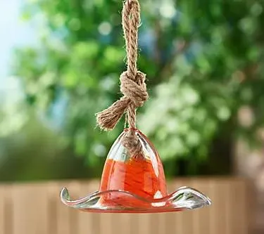 Barbara King Hanging Art Glass Bird Feeder Dish