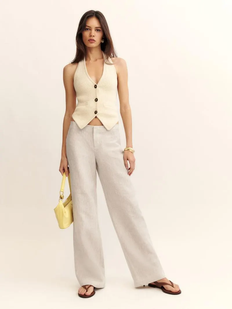 Vida Low Rise Linen Pant